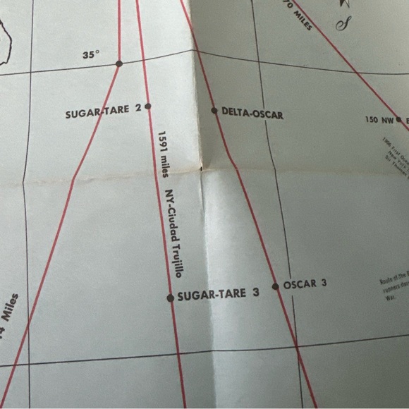 Vintage PAA Pan American Am Flight Map New York and Caribbean 1950’s - Picture 5 of 10